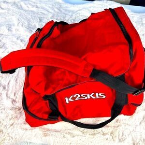 Vintage K2 Skis Ski Boot Bag Snow Board Carry Duffle 80s / 90s Red Black